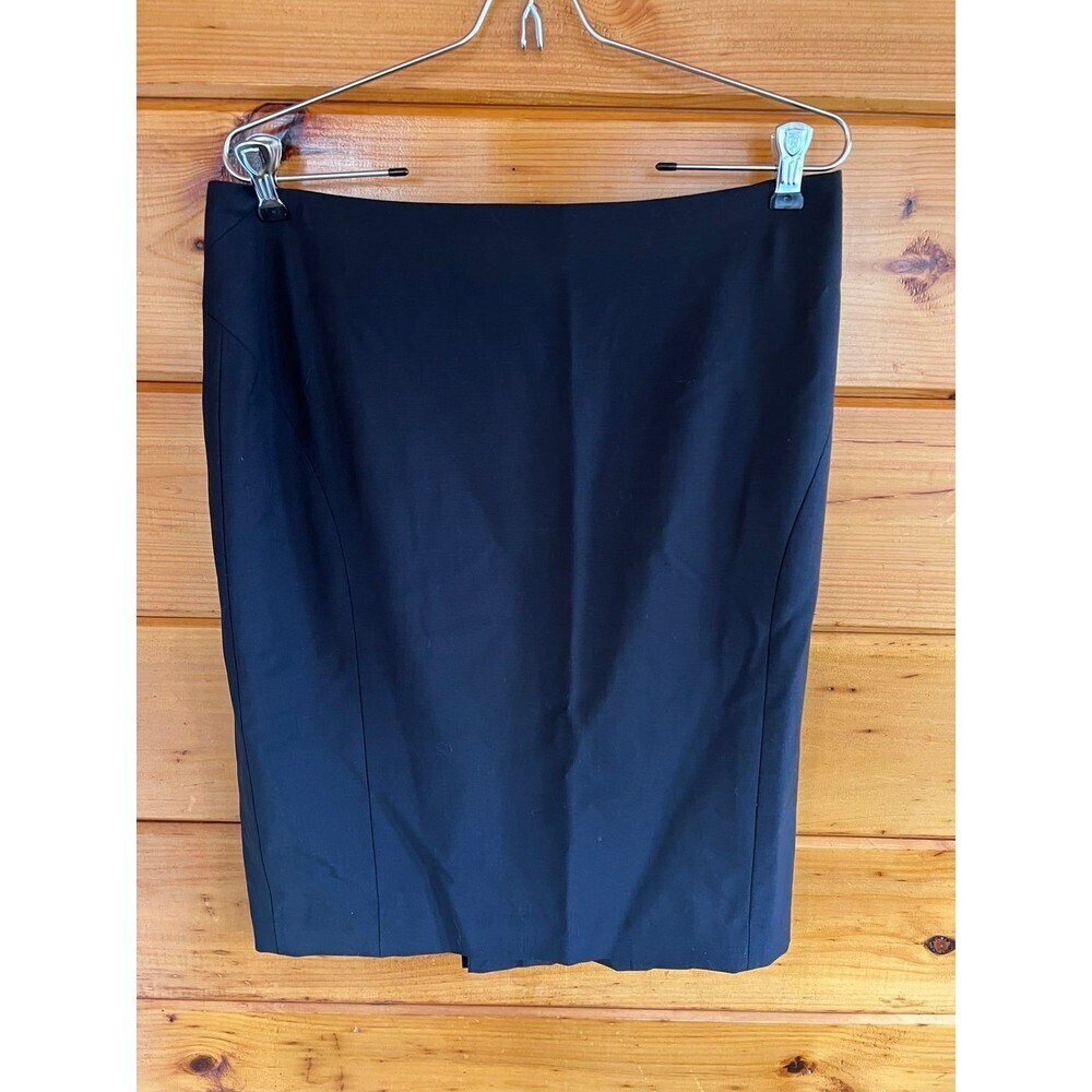 Ann Taylor Lined Black Preppy Business Formal Minimalist Timeless Skirt 12P